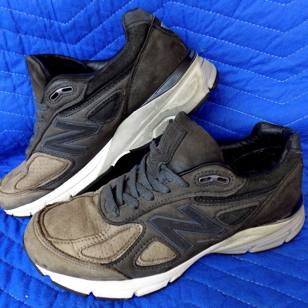 New Balance 990 V4 Gray Black Sneakers - Size 9.5
